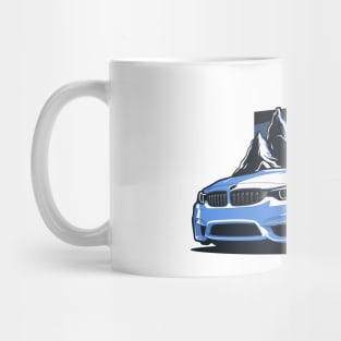 Blue F82 Coupe Mountains Mug